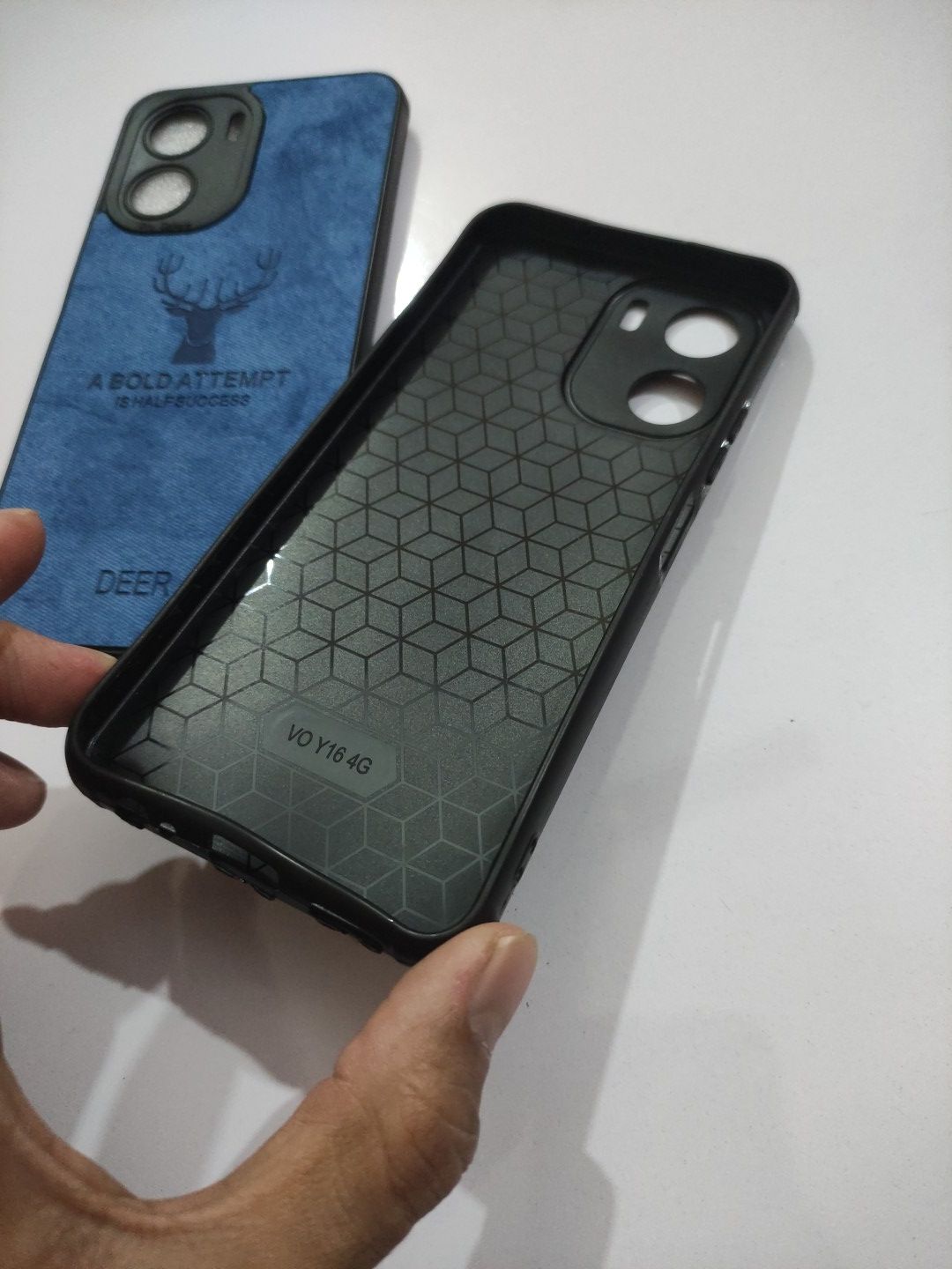 Vivo Y16 Soft Silicone Deer Fabric Back Cover