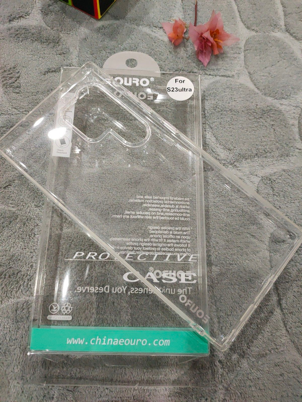 EOURO Samsung S23 Ultra Clear Camera Protection Silicone Case