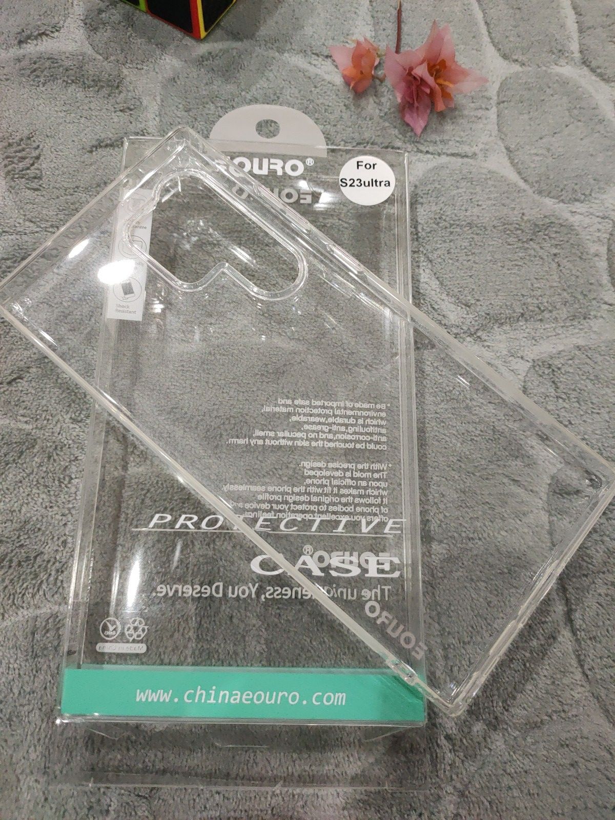 EOURO Samsung S23 Ultra Clear Camera Protection Silicone Case