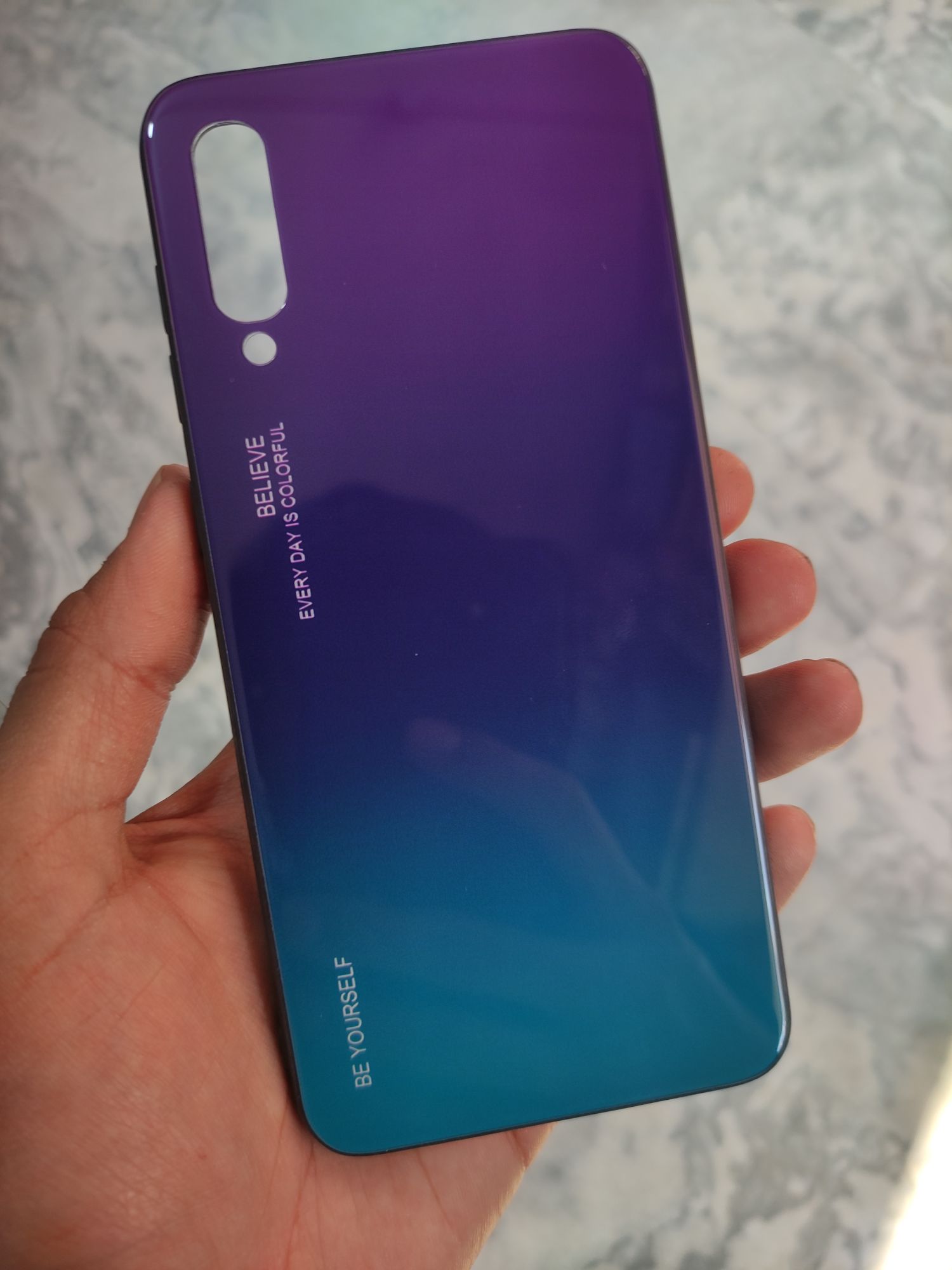 Samsung Galaxy A50 Real Tempered Glass Gradient Colour back cover