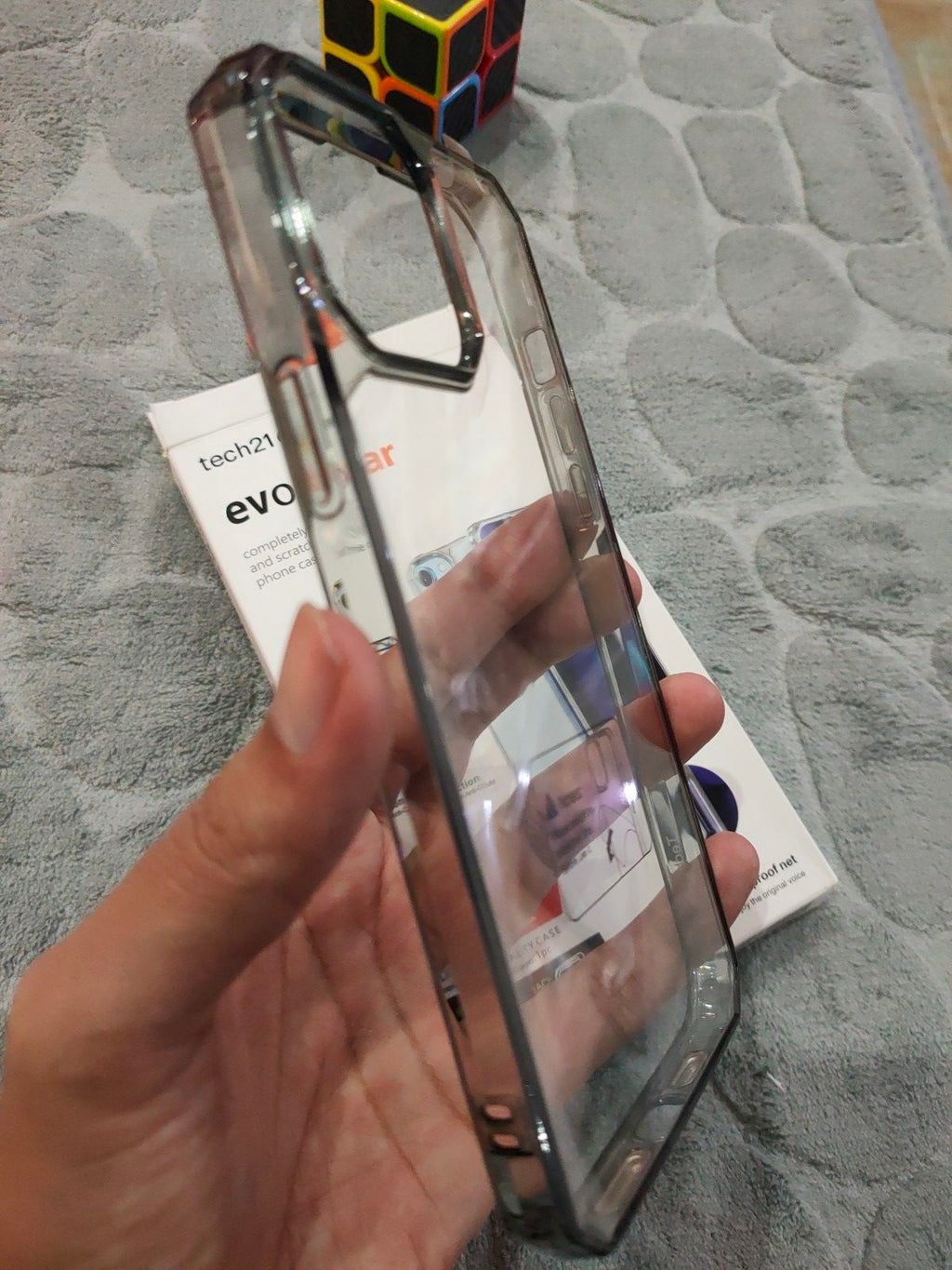iPhone 13 Pro Max Tech21 Evo Clear Dust Proof Net Shockproof Bumper Back Cover