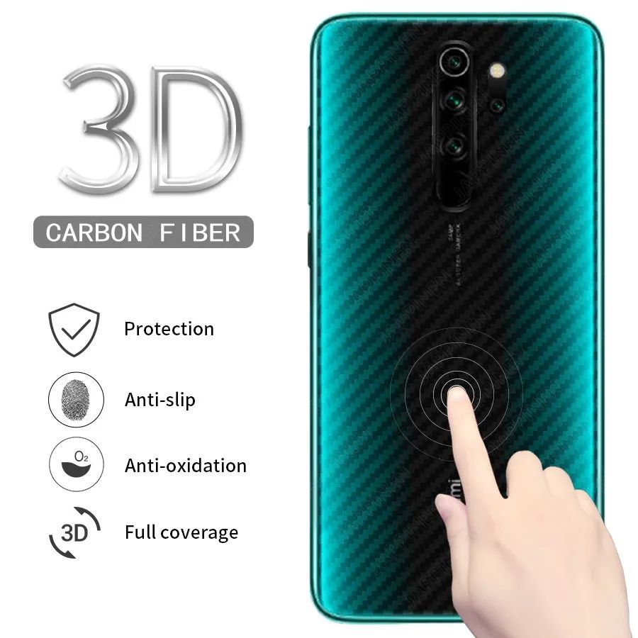 Redmi Note 8 Pro Carbon Fiber 3D Pattern Transparent Back Sheet