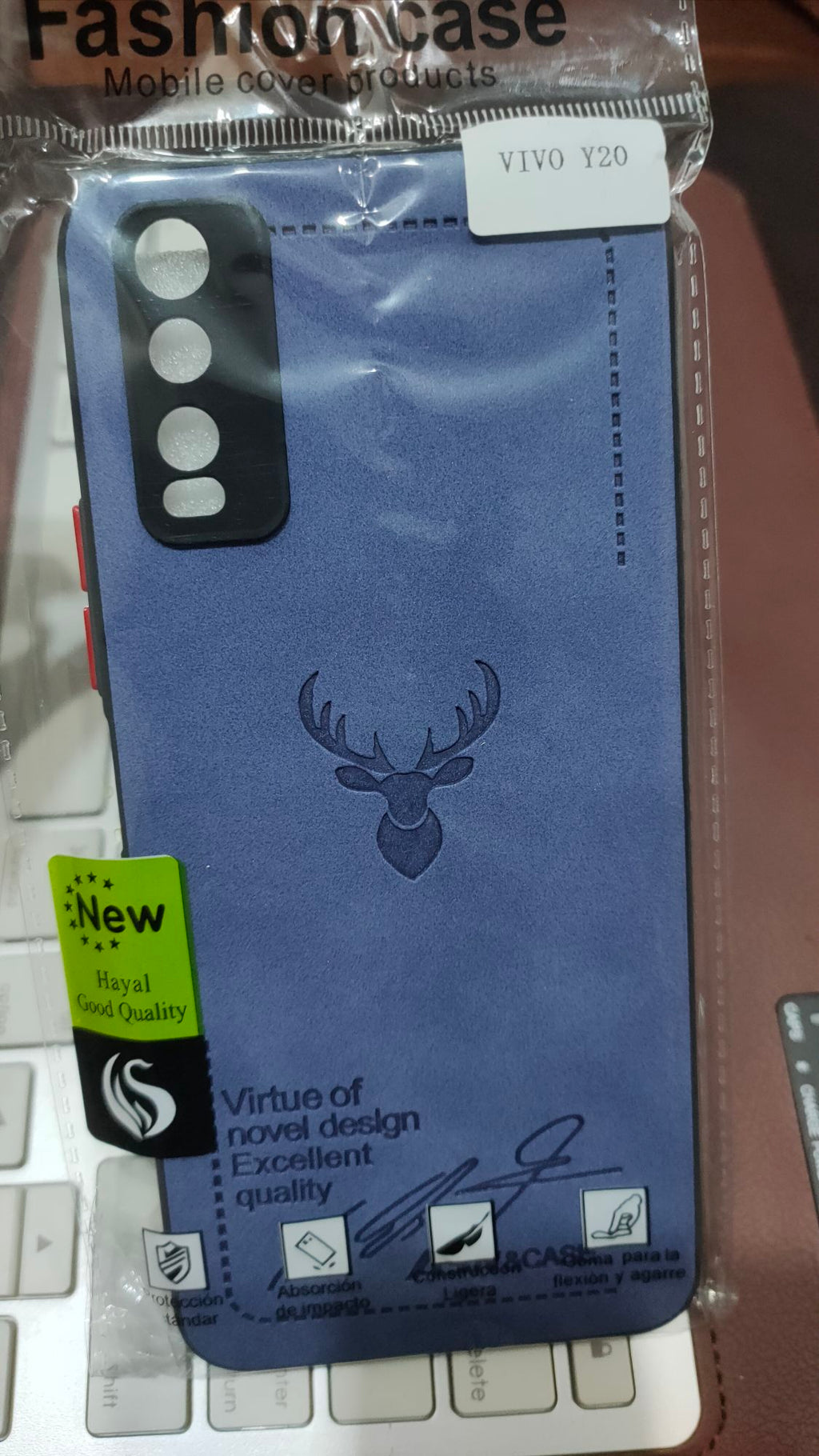 Vivo_Y20 Premium Quality Camera Protection Leather Fabric Back Cover