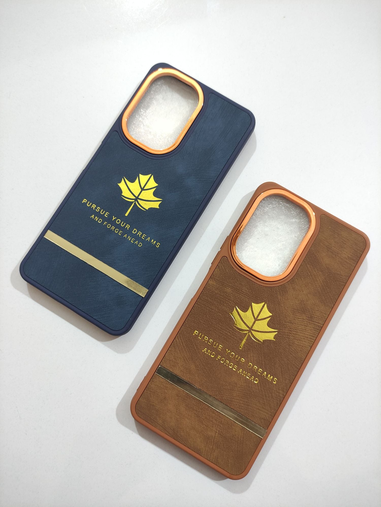 Vivo Y27 Soft Silicone PU leather Golden Stripe Design Back Cover