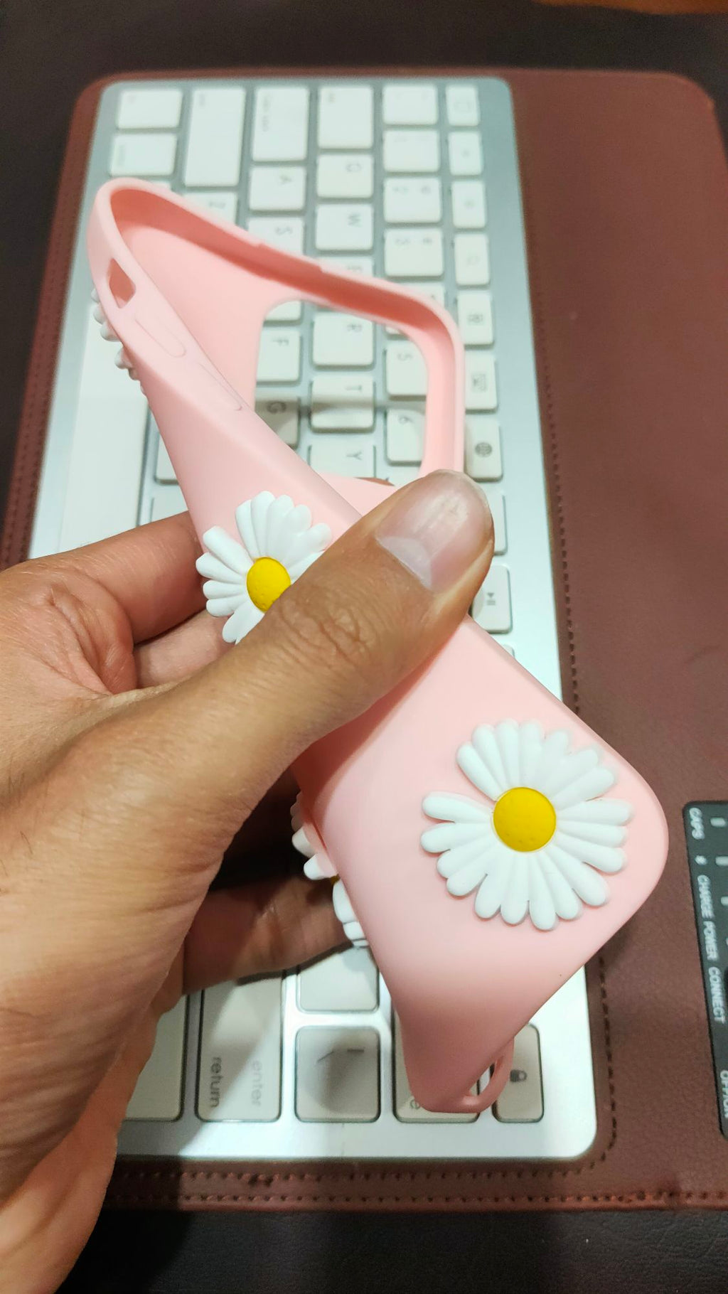 iPhone 13 Pro Max Liquid Silicone 3D Flowers Fancy Back Cover