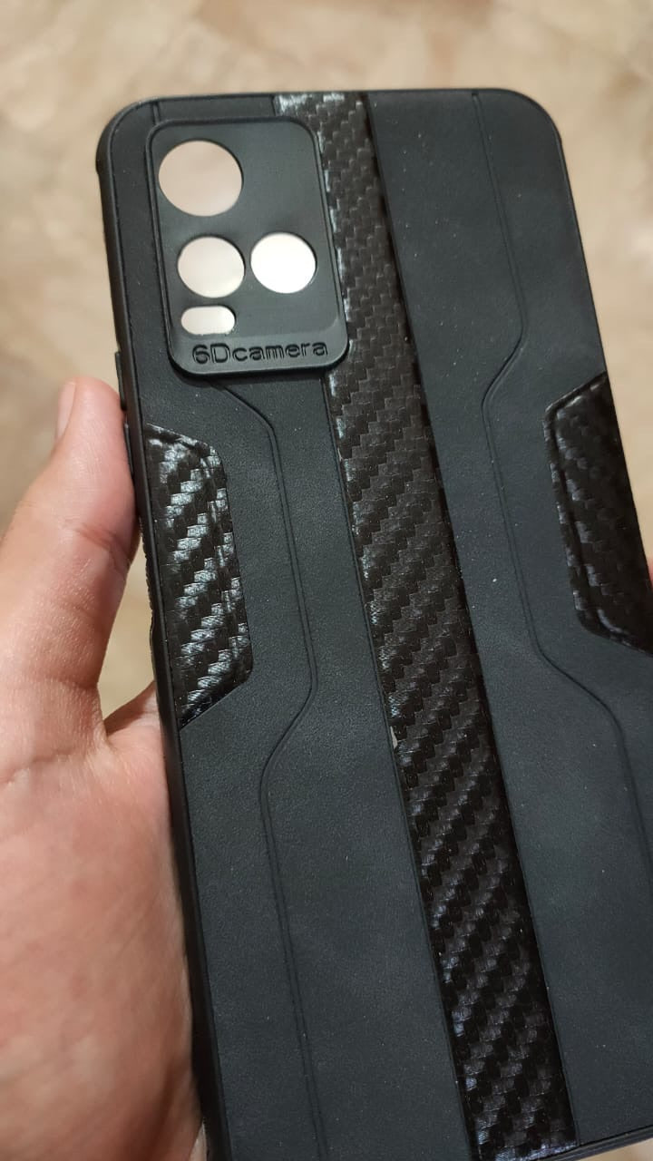 Vivo_Y33s/Y21 Carbon Fiber PU Soft Back Cover