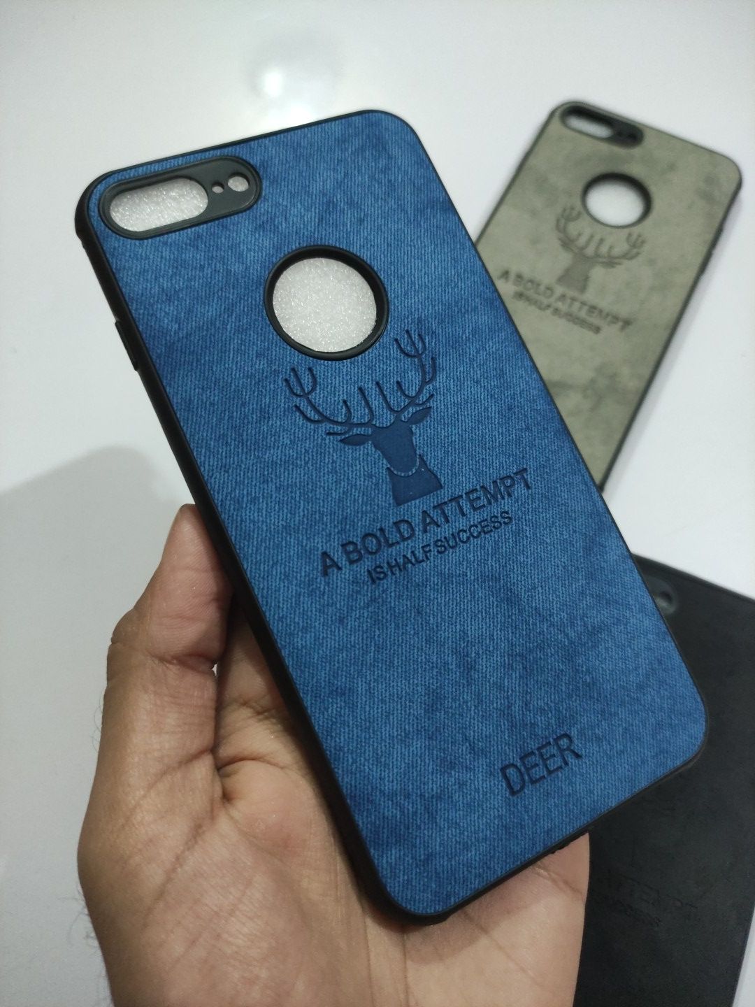 iPhone 7 Plus Soft Silicone Deer Fabric Back Cover