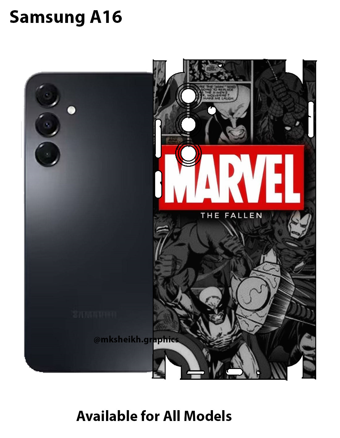 Samsung A16 Print Back Full Body Skin Wrap