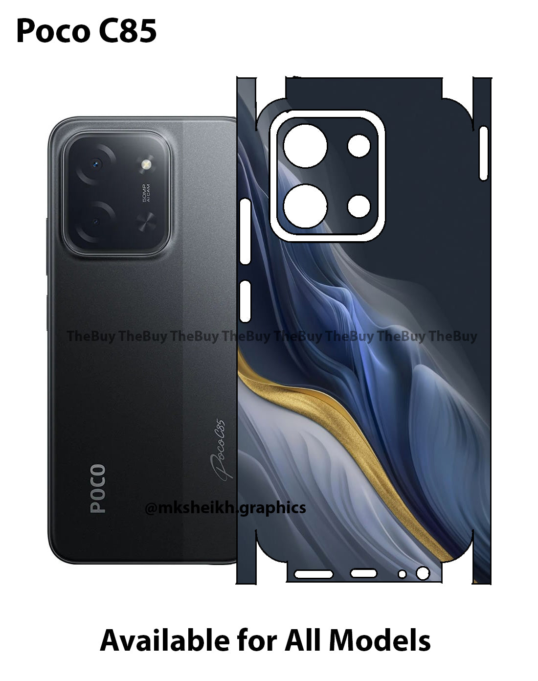 Poco C85 Full Body Print Back Skin Wrap