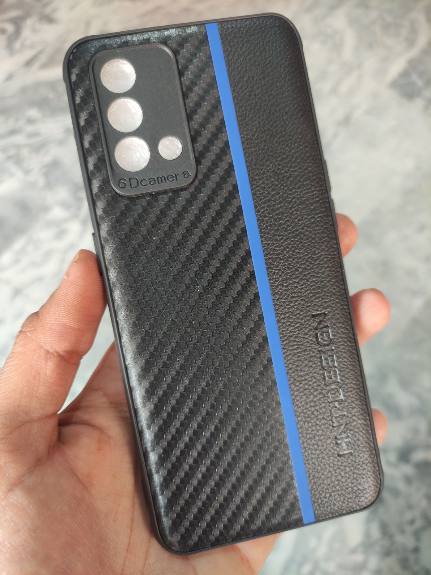 Oppo F19 Soft Camera Protection Tecture Design back cover