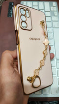 Oppo A16 Premium Quality Fancy Metal Chain Soft Silicone Back Cover