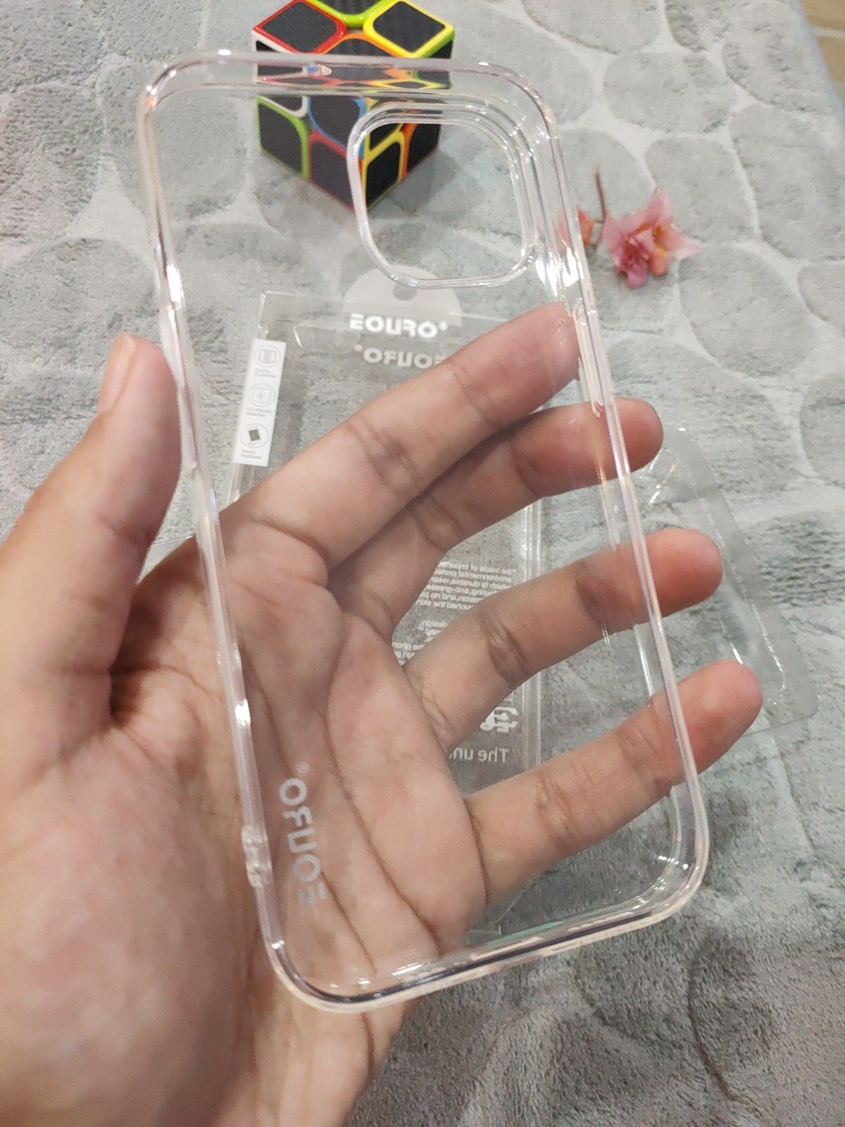 EOURO iPhone 15 6.1 Max Clear Camera Protection Silicone Case