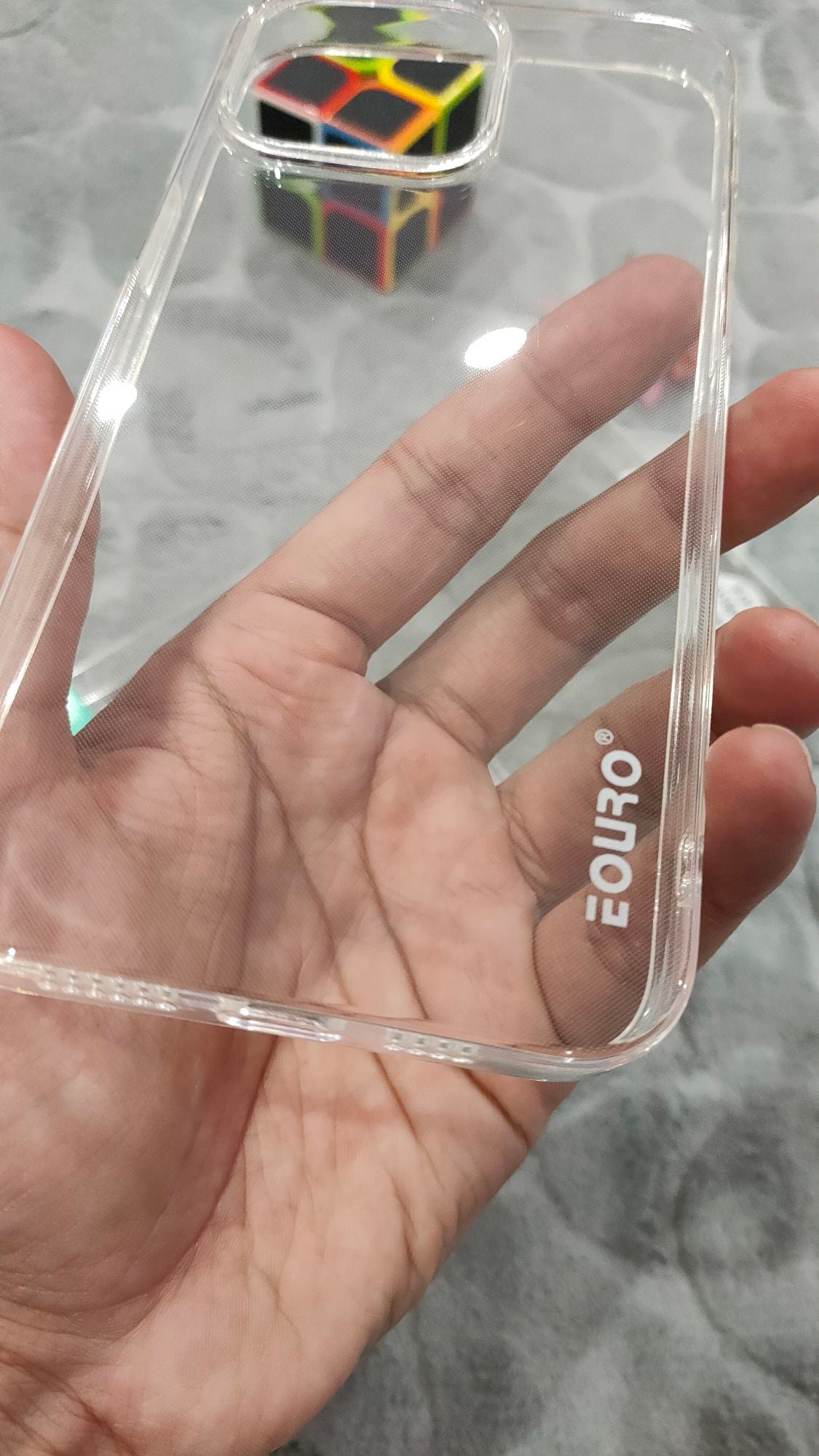 EOURO iPhone 15 Pro Max Clear Camera Protection Silicone Case