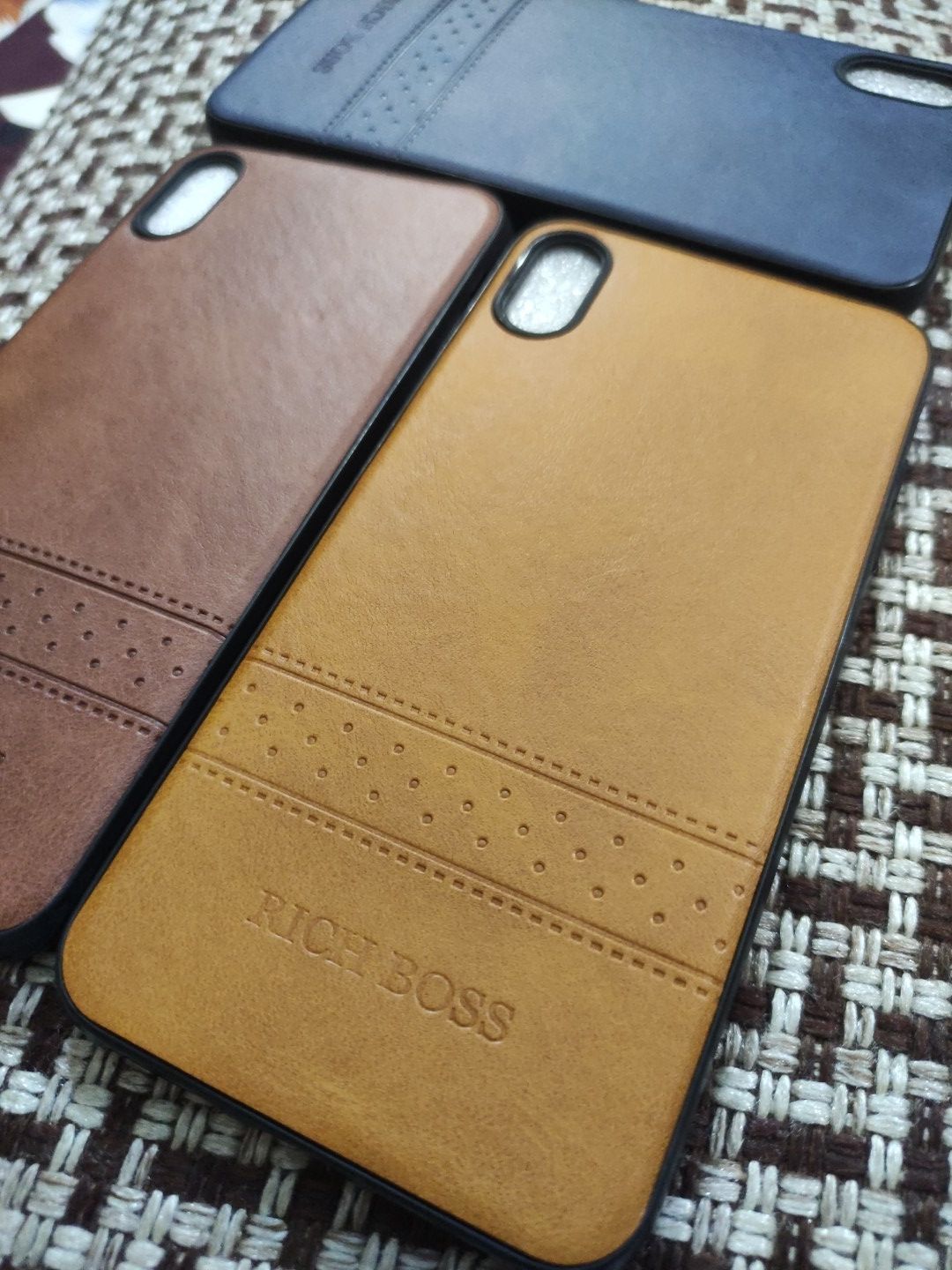 iPhone XS Max Soft Silicone Leather Texture Back Cover
