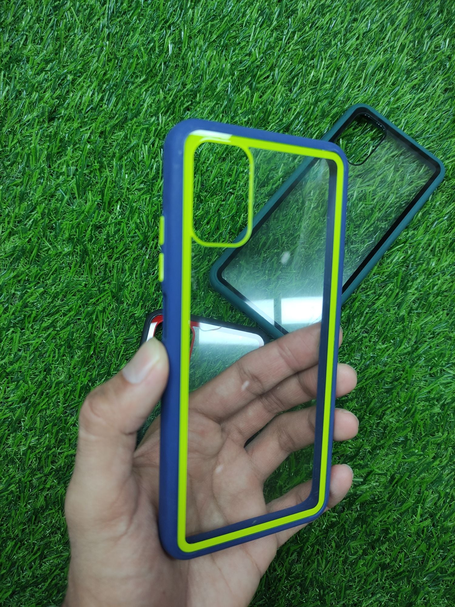 Poco M3 Clear TPU Coloured Border back cover