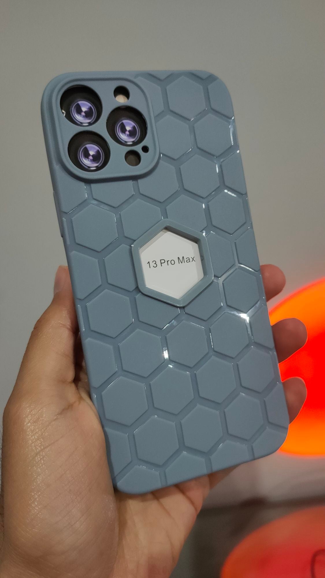 iPhone 13 Pro Max Diamond Design Camera Protection Logo Hole Silicone Case Cover