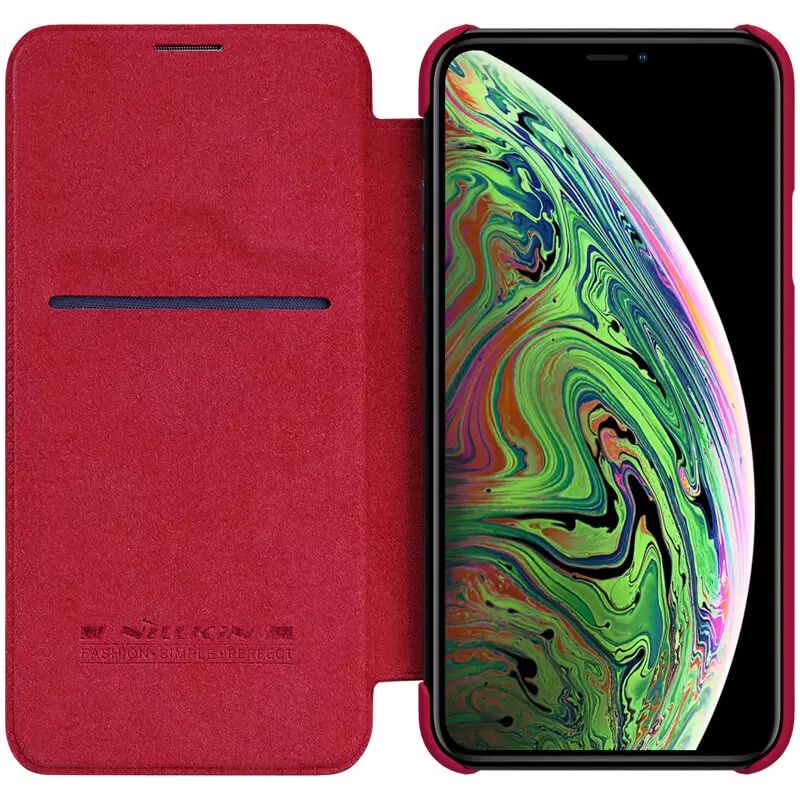 iPhone 11 Pro Max 6.5 Nillkin Qin Series Leather Book Flip Case with Card Holder Space inside