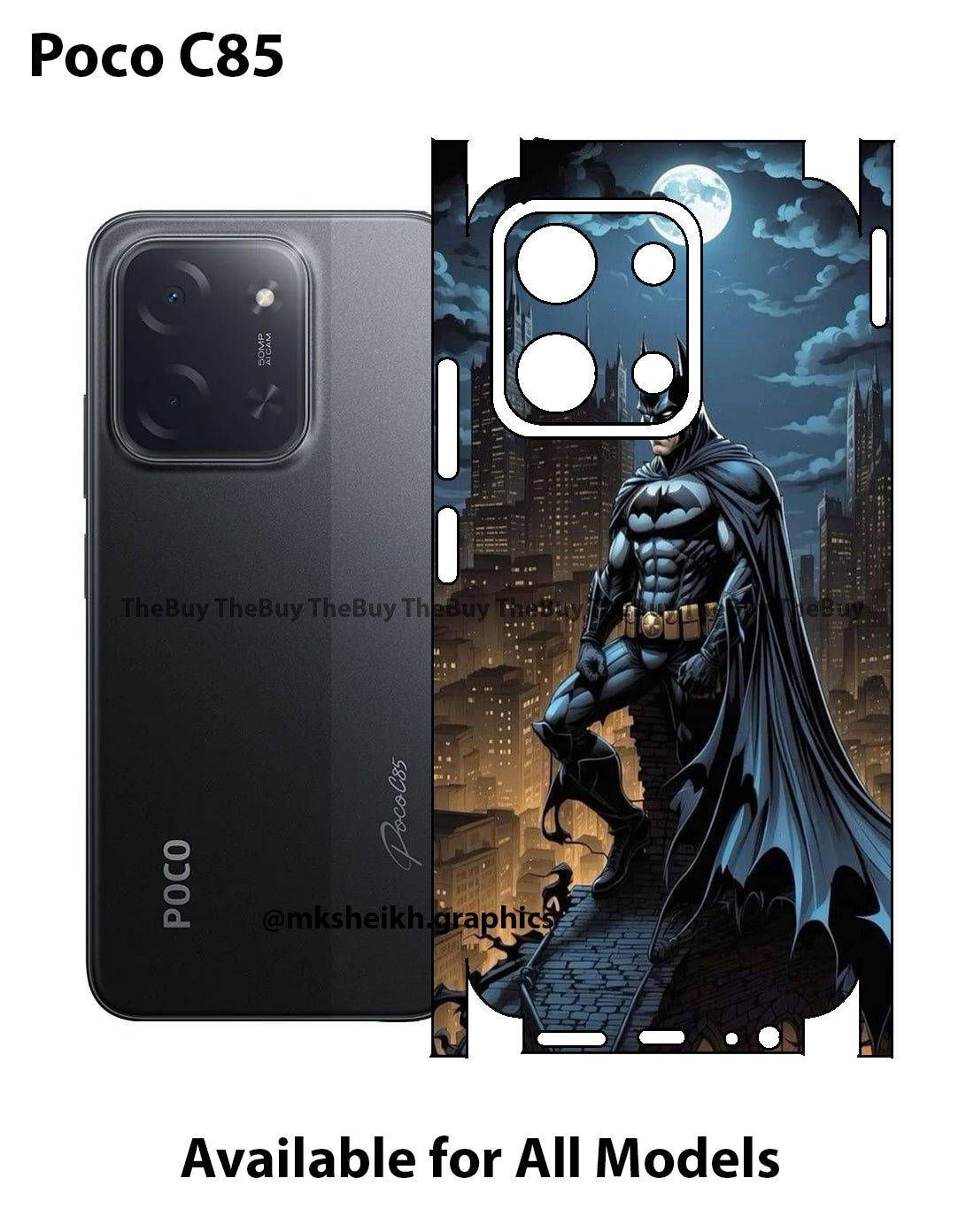 Poco C85 Full Body Print Back Skin Wrap