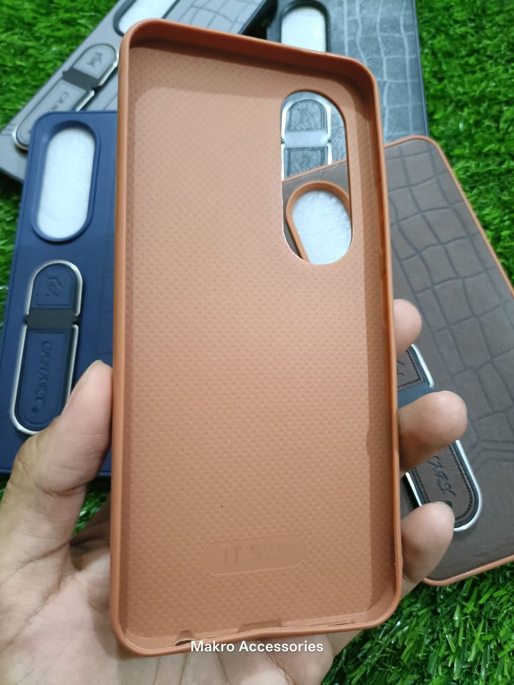 Itel S25 Soft Silicone Leather Design Dual Kickstand Back Cover