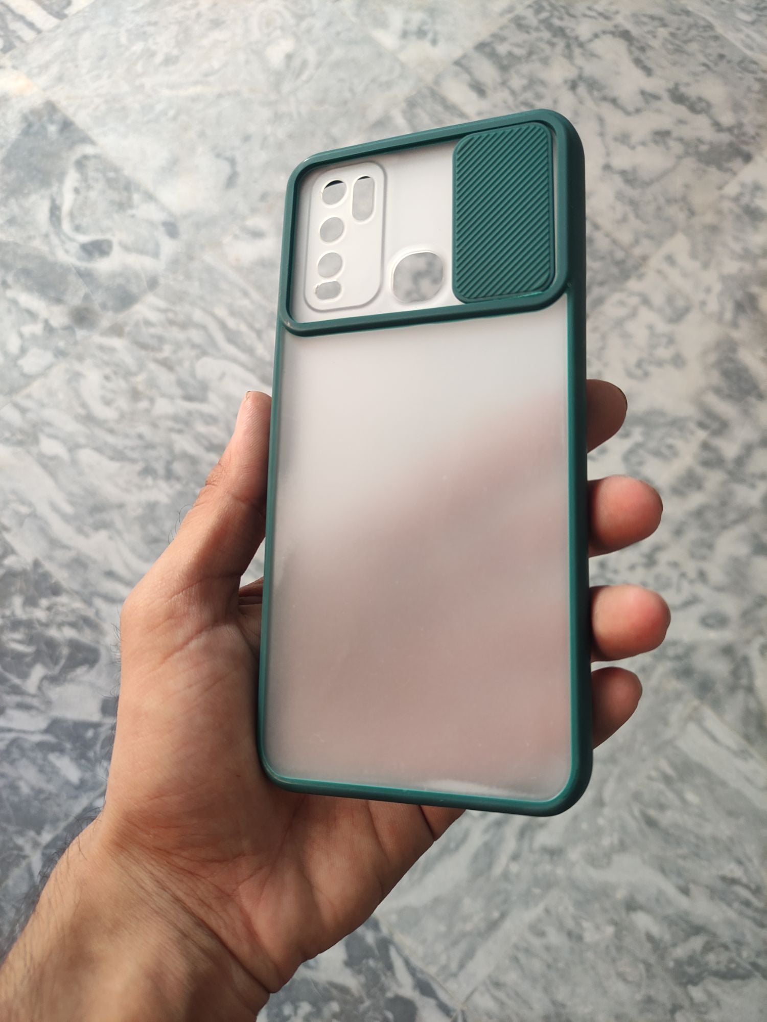 Vivo_Y50/Y30 Matt Transparent Camera Slider Back Cover