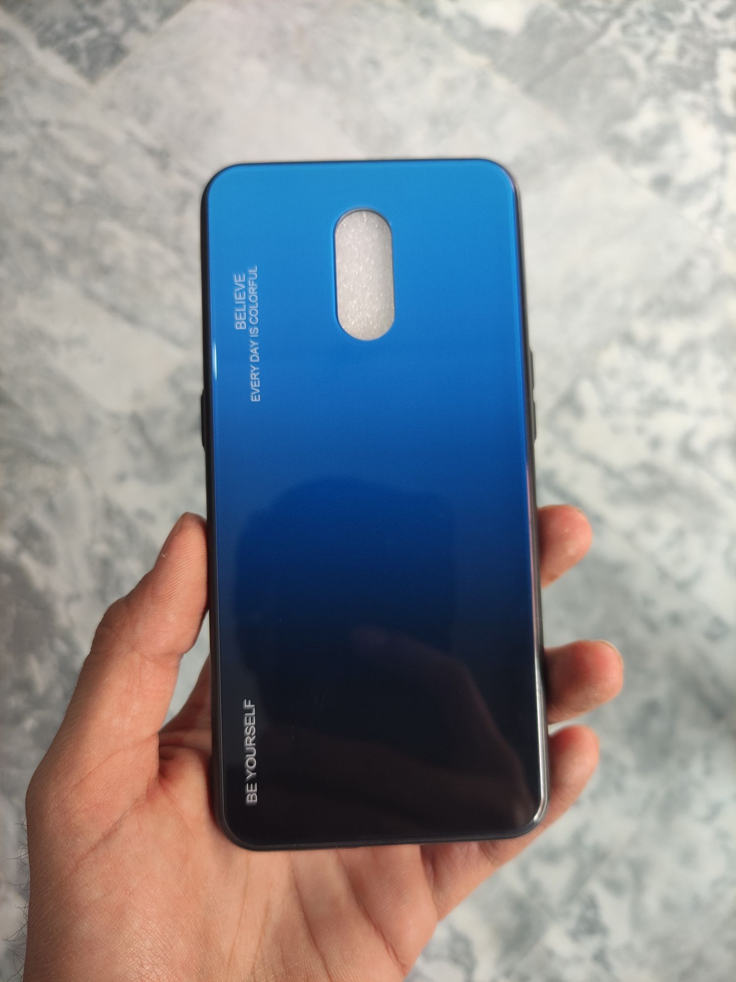 One Plus 6T Real Tempered Glass Gradient Colour back cover