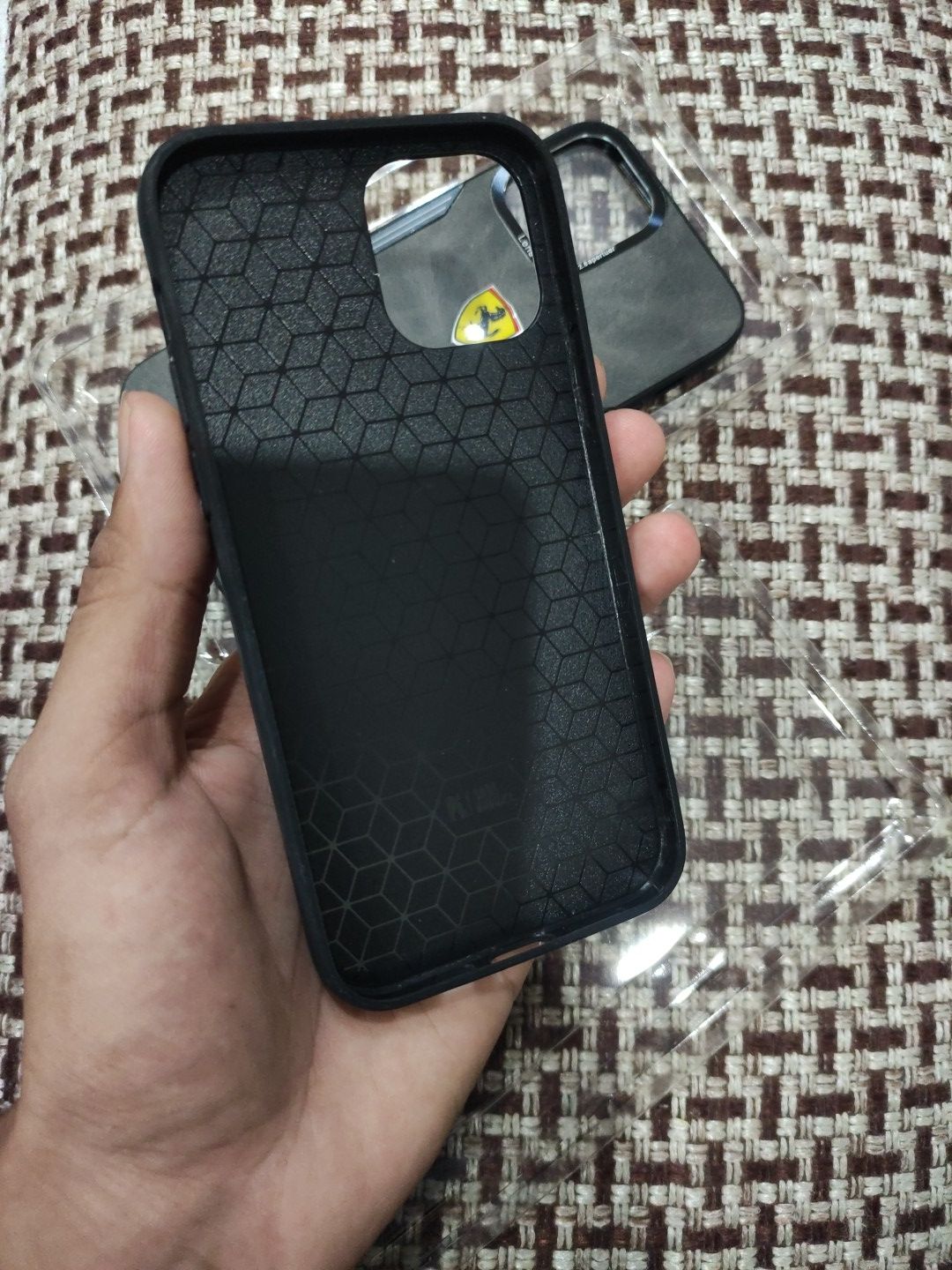 iPhone 12/12 Pro 6.1" Premium Quality Leather Texture Ferrari Back Cover