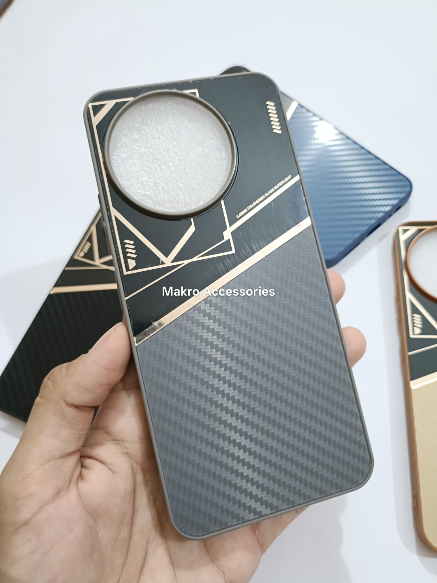 Tecno Spark 30 Pro 4G Premium Quality Carbon Fiber Prism Pulse back cover