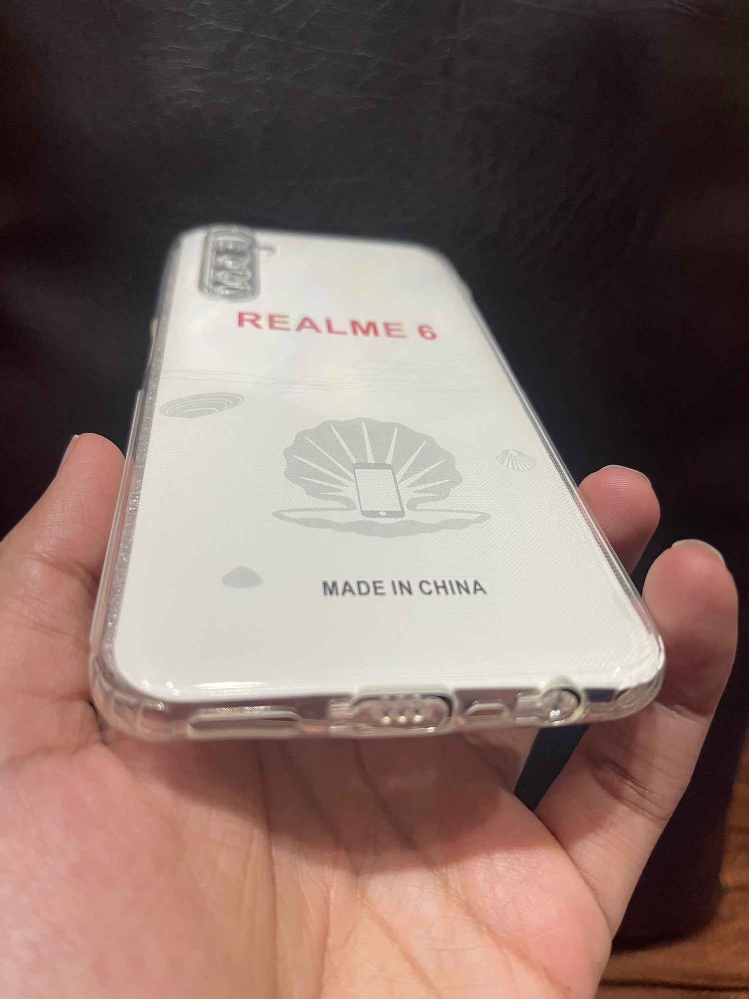 Realme_6 cover hd transparent dust plug slim back case