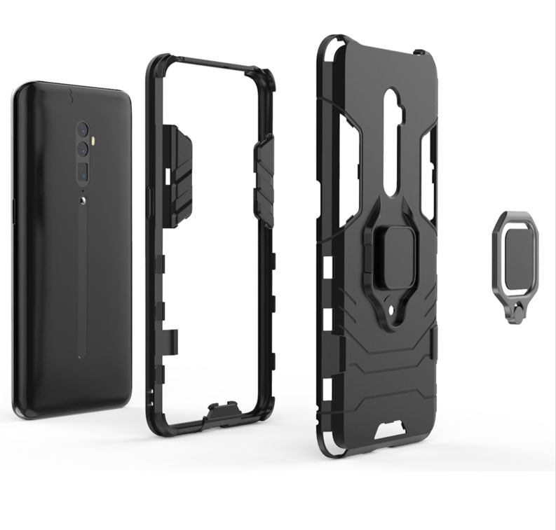 Oppo Reno 10x Zoom Shockproof Dual Layer Metal Ring Back Cover