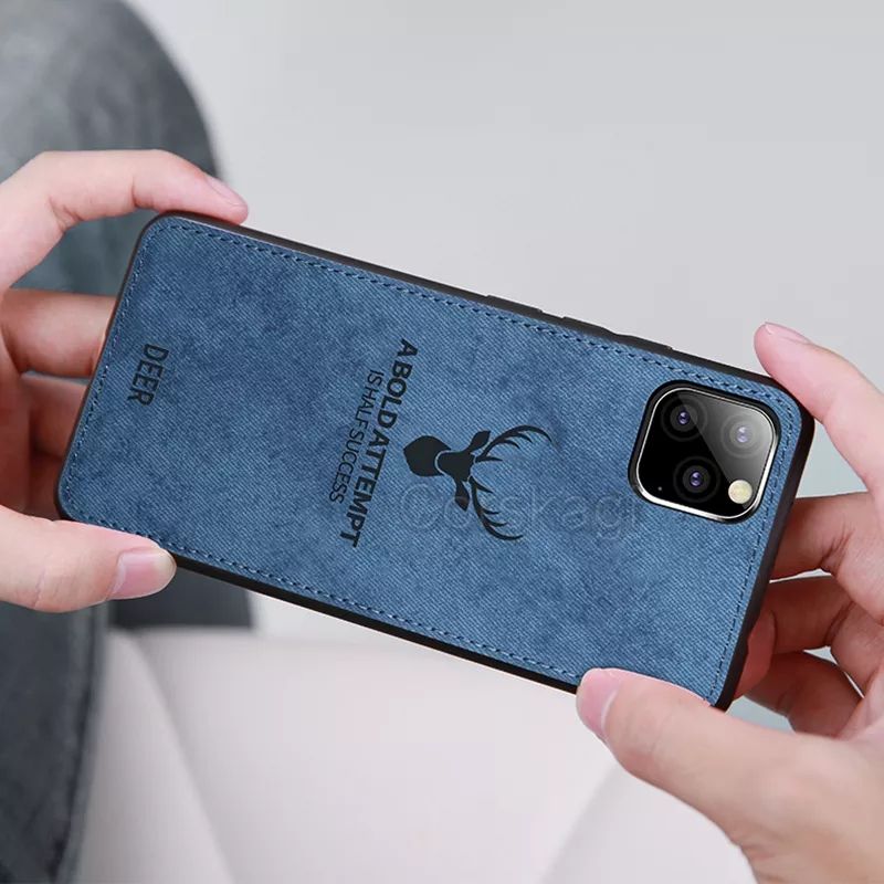 Apple iPhone 13 Pro Max Premium Quality Deer Fabric Camera Protection Case Cover
