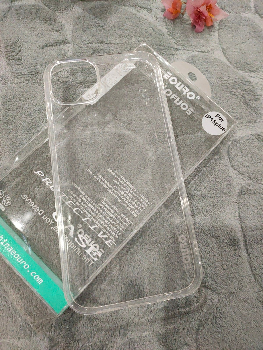 EOURO iPhone 15 Plus Clear Camera Protection Silicone Case