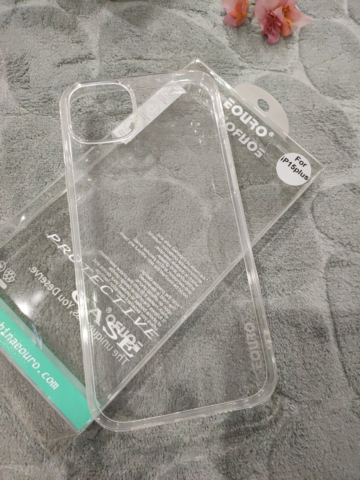 EOURO iPhone 15 Plus Clear Camera Protection Silicone Case