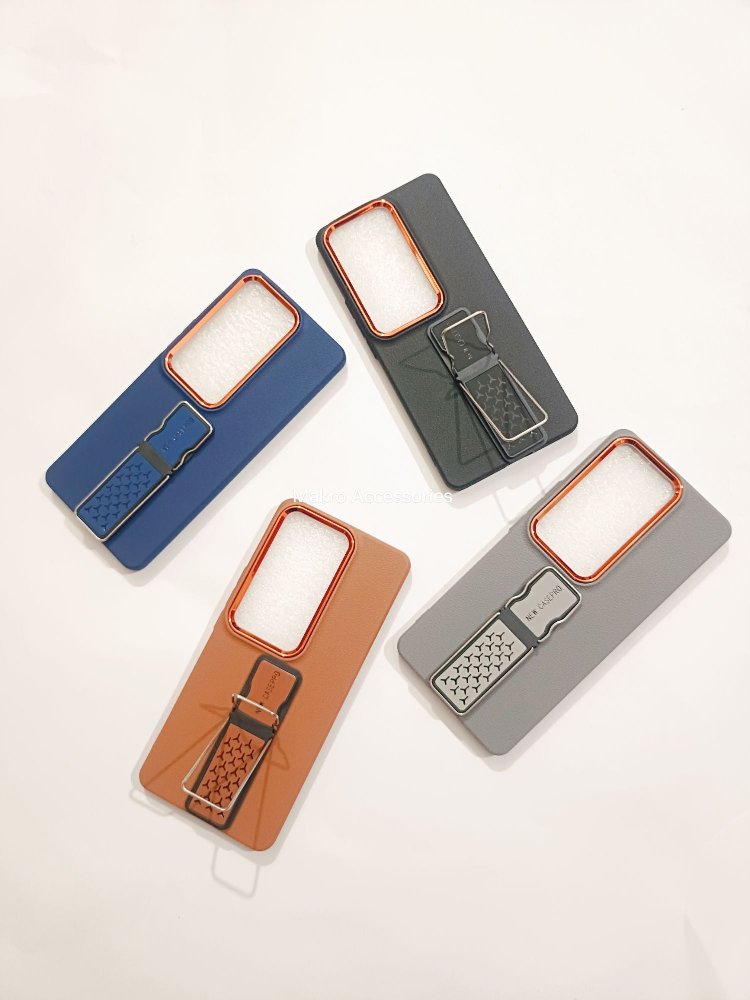 Vivo V40E Soft Silicone Leather Tecture Design Kickstand Back cover