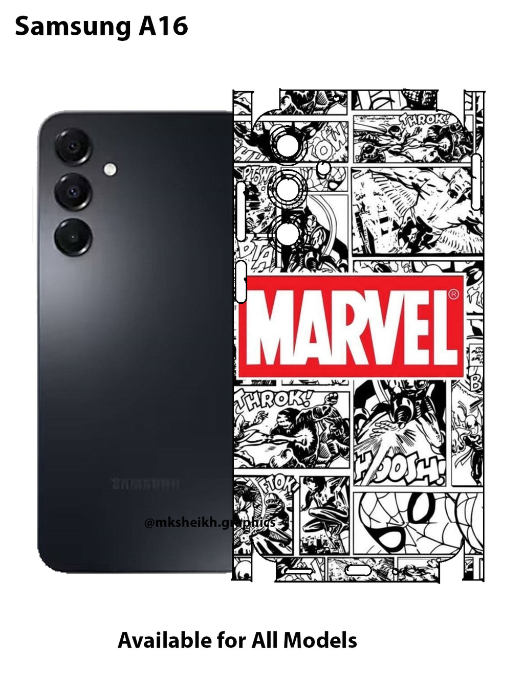 Samsung A16 Print Back Full Body Skin Wrap