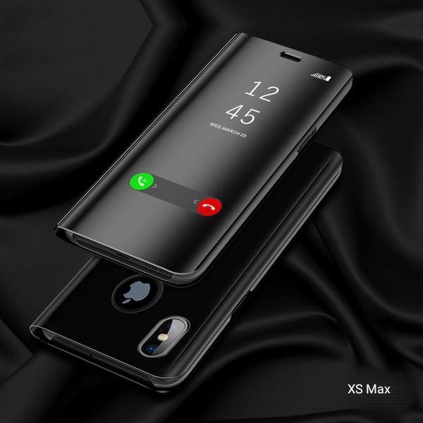 iPhone XS Max PC Clear Carbon Fiber View Flip Cover