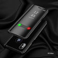 iPhone XS Max PC Clear Carbon Fiber View Flip Cover