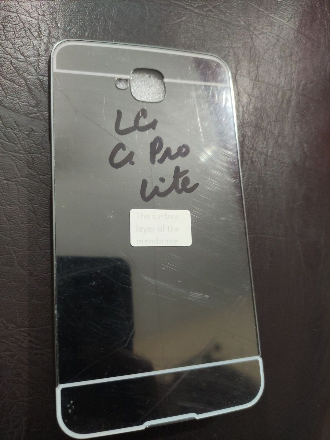 LG G Pro Lite Aluminium Frame Silver Plated Mirror Back Cover