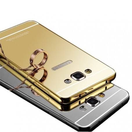 Samsung Galaxy A3 Aluminium Frame Gold Plated Mirror Back Cover