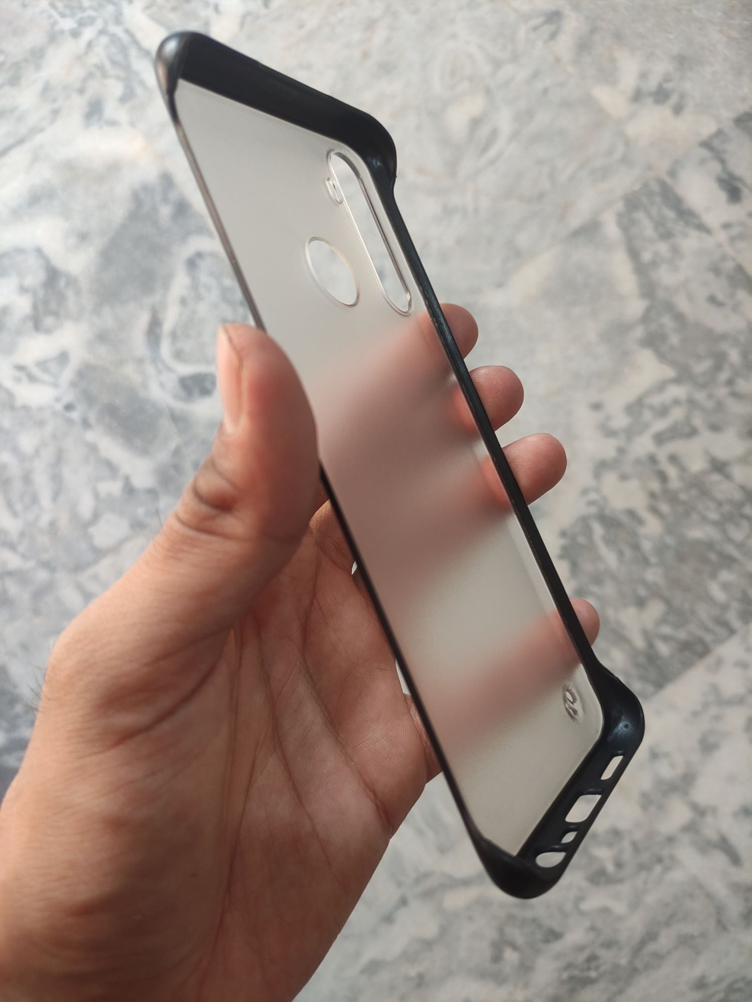 Realme 5 Transparent Matt Frameless Back Cover