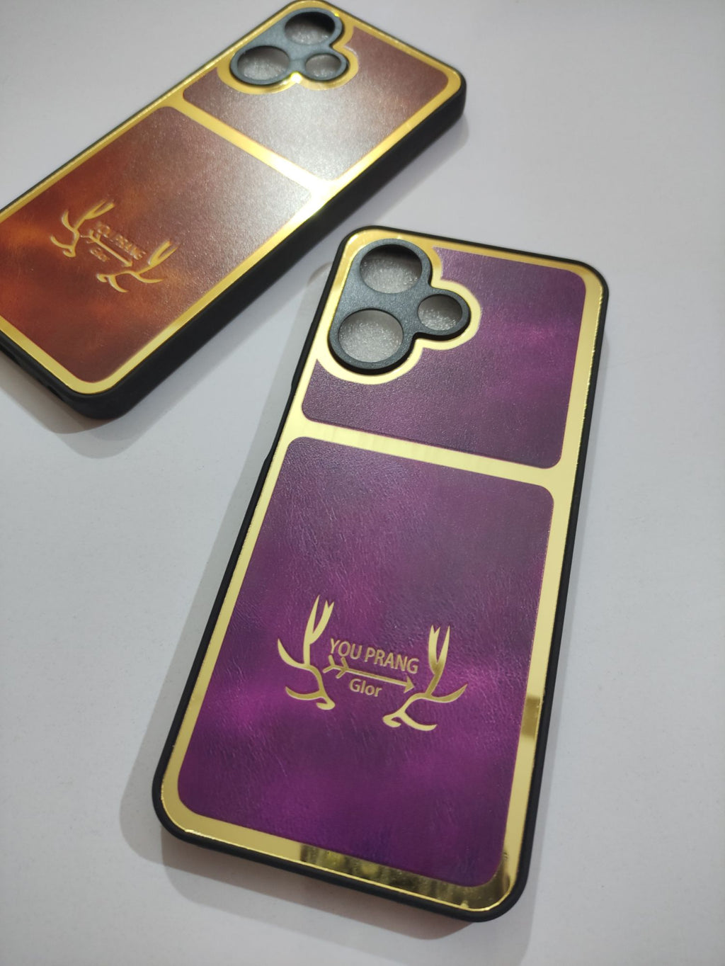 Infinix Hot 30 Play PU Golden Stripe Design Back Cover
