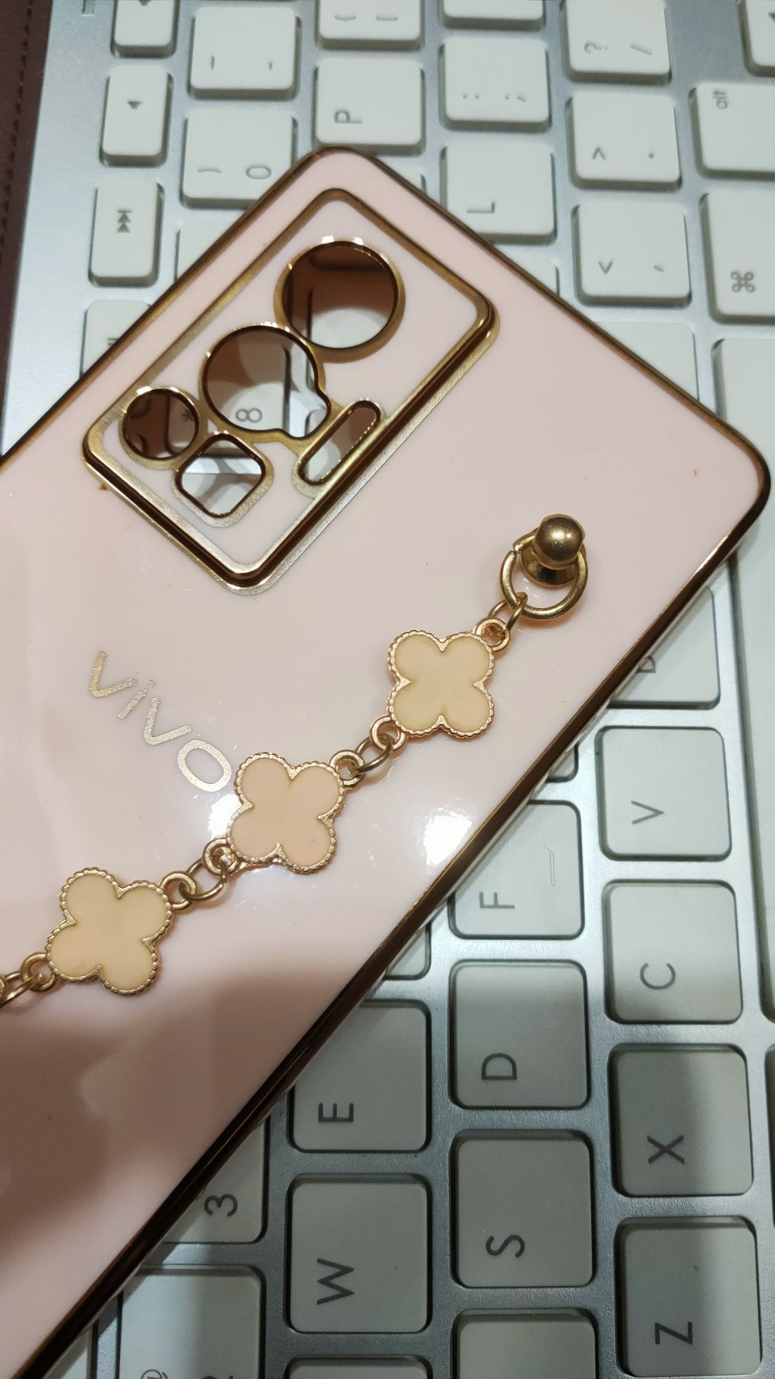 Vivo_X70 Pro Premium Quality Fancy Metal Chain Soft Silicone Back Cover