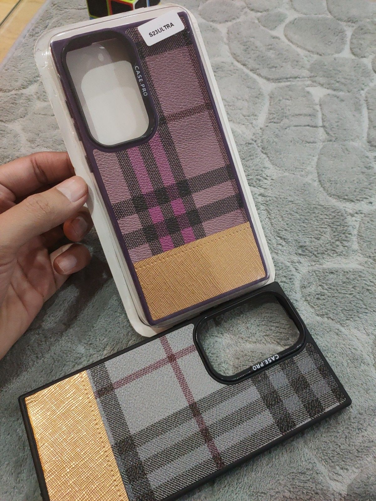 CASEPRO Samsung S23 Ultra PU Dual Tone Leather Back Case