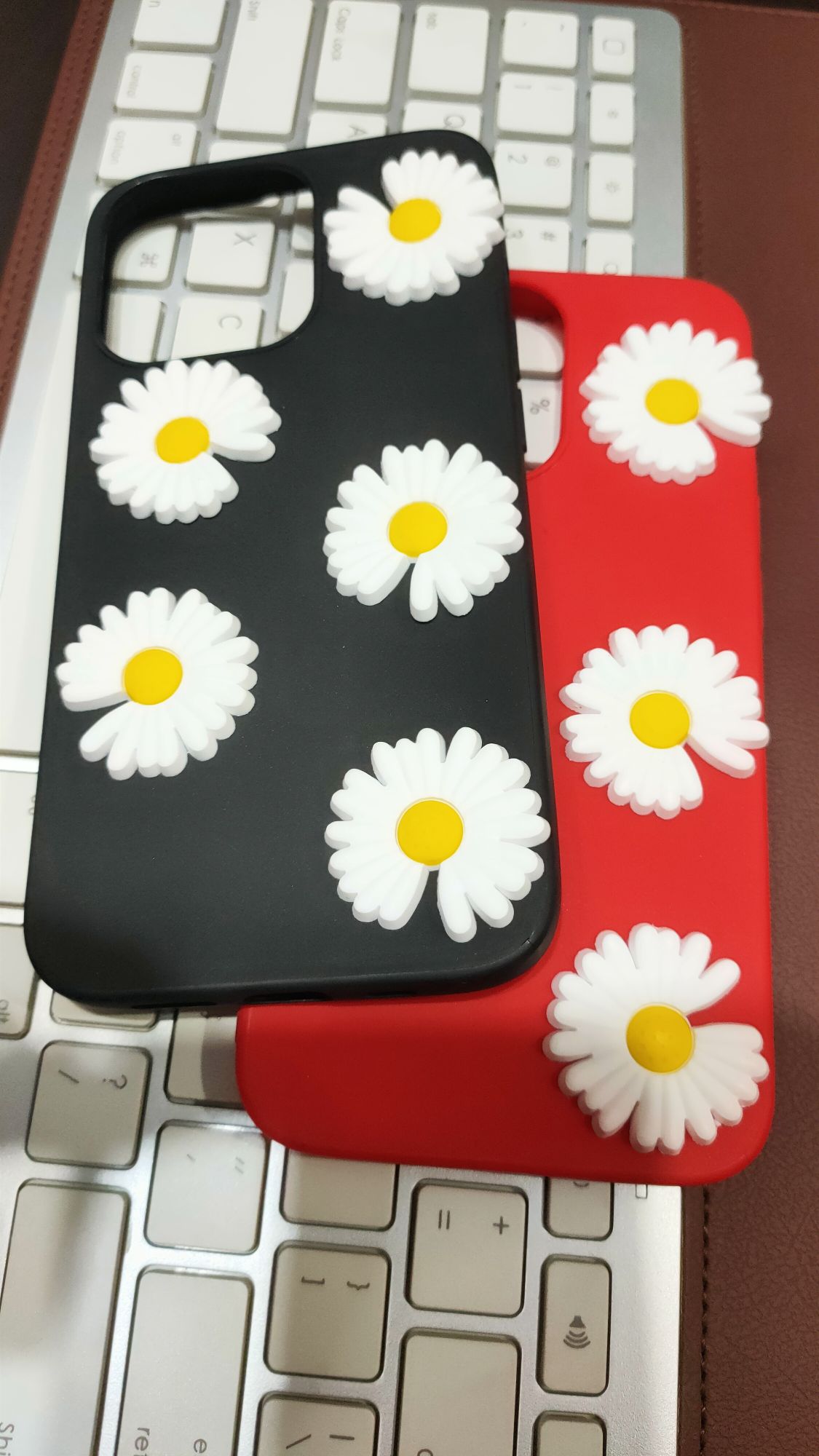 iPhone 13 Pro Liquid Silicone 3D Flowers Fancy Back Cover