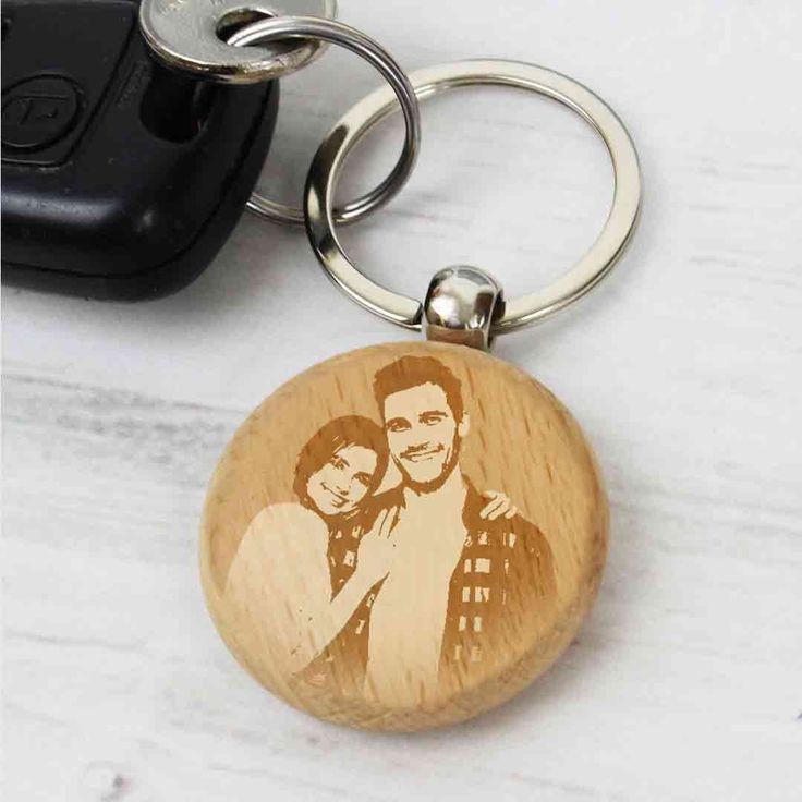 Personalized Solid Wooden Round Keychain Your Message Image or Logo on one or both sides