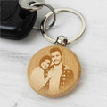 Personalized Solid Wooden Round Keychain Your Message Image or Logo on one or both sides