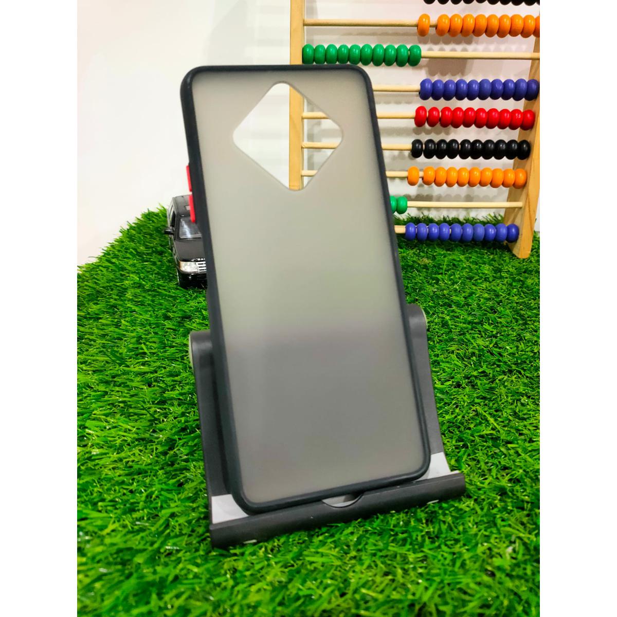 Infinix Zero 8 Cover Shockproof Matte Bumper Back Case with Color Button