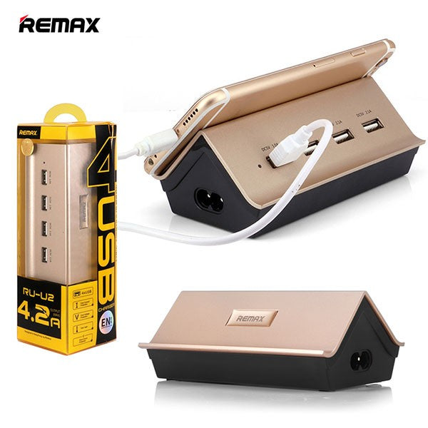 Remax Goldhouse RU-U2 4 Ports USB Hub Travel Charger 4.2A
