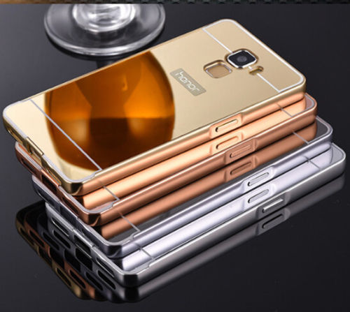 Aluminum Metal Bumper Mirror Back Skin Case Cover For Huawei Honor 6
