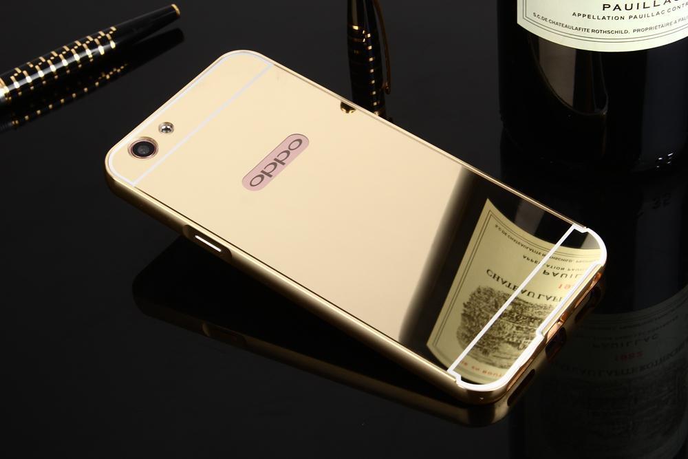 Oppo F1s Aluminum Metal Frame Bumper Mirror PC Back Case Cover