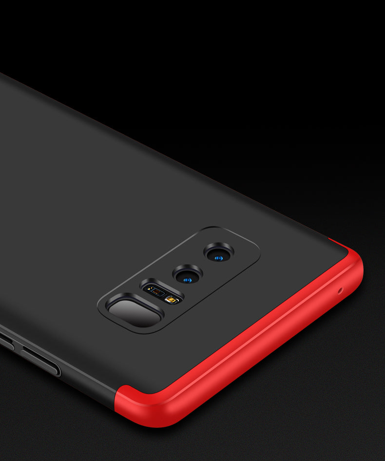 Samsung Galaxy Note 8 Shockproof 3 in 1 Full Body 360 Protection Case Cover - Black & Red